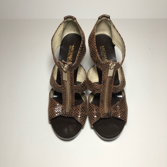 **SOLD** Brown Michael Kors snake skin heels - Picture 2 of 6